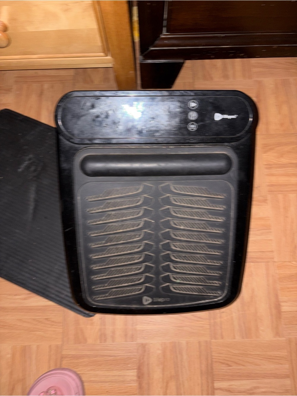 Ergonomic Black Under-Desk Footrest with Textured Grip